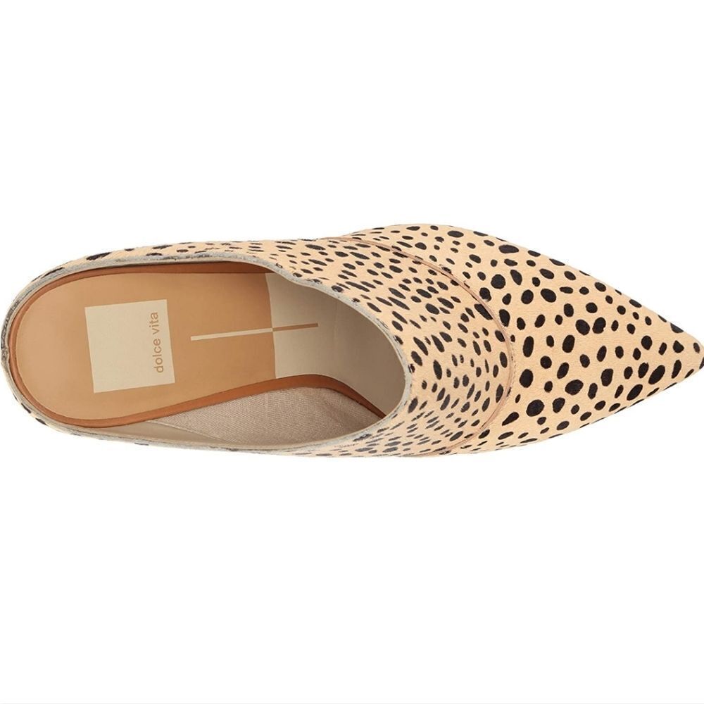 Dolce Vita Cinda Leopard print calf hair Heeled mules NEW WITHOUT BOX - Picture 6 of 7